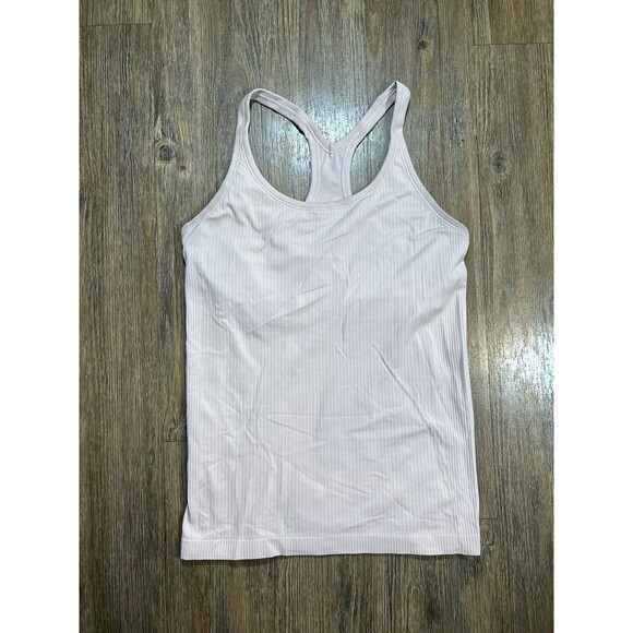 Lululemon Ebb To Street Tank Pink Racerback Shelf Bra Women’s Size 10 - Picture 1 of 8